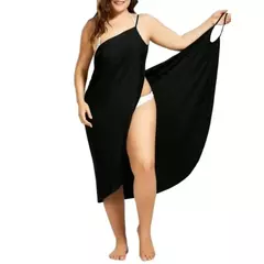 Vestido de praia monocromático feminino, cobertura sexy de biquíni, roupa de banho, maiô, roupa de verão