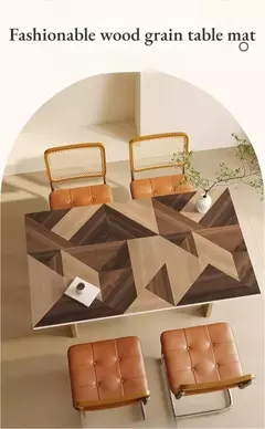 Tapete De Mesa Geométrica Grão De Madeira, Tapetes Decorativos De Luxo Leve, Anti Óleo e Toalha De Mesa Anti Scalding, Cuidado Fácil, High End na internet