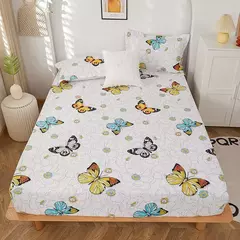 Folha impressa 100% poliéster, capa de colchão, quatro cantos, com elástico, sem fronhas, novo produto, 1pcs na internet