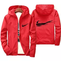 Imagem do Jaqueta impermeável com capuz masculino, blusão, outwear masculino, streetwear casual, roupas da moda, primavera, outono, 2024