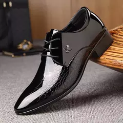 Sapatos de couro italiano para homens, sapatos Oxford para casamento, vestido de dedo apontado, clássicos Derbies, sapatos luxuosos, plus size 38-48, mais novos - comprar online