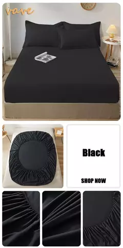 100% algodão cabido folha de cama com faixa elástica cor sólida anti-deslizamento ajustável colchão capa para cama única dupla rei rainha - comprar online