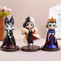8cm 3 pçs/set disney q posket petits vilões descendentes 2 malévola cruella de vil rainha figura de ação modelo presente brinquedos - comprar online