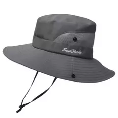 Xinbaoguan-Chapéu De Sol Respirável Ao Ar Livre, Fêmea Rabo De Cavalo, Chapéu De Pescador, Chapéu Dobrável, 100% Poliéster, 9002, Verão - loja online