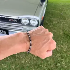 Imagem do Runda pulseira masculina de aço inoxidável marrom tamanho ajustável artesanal corrente anel design pulseira acessório de moda