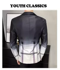 Jaqueta de terno casual xadrez masculina, baile masculino, blazer social, casaco fino, roupa de anfitrião, moda boutique - loja online