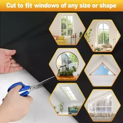 Cortina de blecaute removível para viagens 100% blecaute, Película para janela portátil mais escura, pano DIY temporário, sem broca na internet