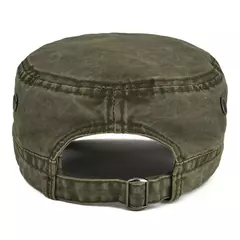 Bonés militares de cadete de algodão lavado VOBOOM para homens com design exclusivo ajustável vintage chapéus de topo plano com furo de ar - loja online