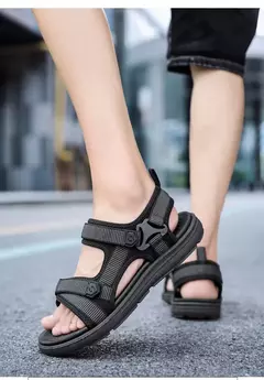 Sandálias de praia respirável ao ar livre masculinas, sapatos de verão, moda casual, plus size - Wolf Magazine