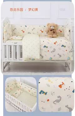 Universo Espaço Algodão cama do bebê Set, Crib Roupa de cama, Kids 'Bedroom Decor, Baby Girl and Boy's Crib, Bed Bumper, Bedsheet and Pillow, 6PCs na internet