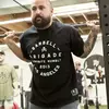 BARBELL Briggs-camiseta solta de fitness masculina, camiseta casual de algodão, manga curta, corrida na academia, moda verão, tamanho grande, de M a 3XL
