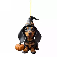 Desenhos animados Cute Dog Natal Enfeites, Xmas Tree Pendant, Fun Dachshund, Pendurado Decoração Presente, Fontes do partido, Casa, Decoração do carro - loja online