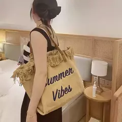 Bolsas de lona grandes para mulheres, bolsa de praia, sacolas de compras, bolsa de ombro axilar feminina, bolsas casuais de alça superior - loja online