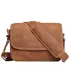 Bolsa de ombro retrô de couro genuíno masculina, grande capacidade, bolsa transversal diagonal, bolsa pequena para iPad, cavalo louco