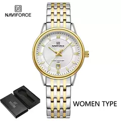 NAVIFORCE-Relógio de pulso de quartzo feminino, elegante pulseira de aço inoxidável, relógio feminino, marca de luxo superior, 8040 - comprar online