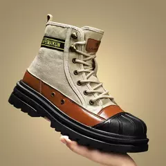 Sapatilhas leves masculinas, sapatos de caminhada casual, botas Martin respiráveis, sapatos de segurança para o trabalho, moda - comprar online