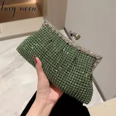 Embreagem de luxo Rhinestone noite para mulheres, bolsa da senhora, design brilhante, banquete de festa, vestido de casamento, bolsa portátil, lua, vestido, Z534