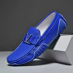 Imagem do Mocassins de couro de luxo masculino, mocassins planos, sapatos para dirigir, sapatilhas masculinas, designer, alta qualidade