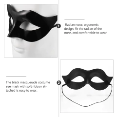 WINOMO Homens Mulheres Traje de Mascarada Máscara de Mascarada Veneziana Máscara de Olho de Vilão (Preto)