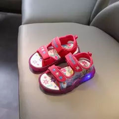 Disney Frozen Cartoon Sneakers for Children, Sapatos casuais para meninas, LED Light, Sandálias Flash, Princesa Elsa, Bebê, Crianças - comprar online