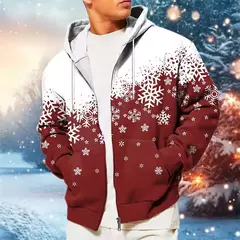 Imagem do Fashion Mens Christmas Zipper Hoodie Trend Autumn Long Sleeve 3D Printed Zip Up Hoodies Casual Streetwear Oversized Pullovers