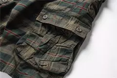 Shorts de praia xadrez casual masculino, calça curta militar, bermuda masculina, macacão de carga, sem cinto, moda, verão, 2024 - comprar online
