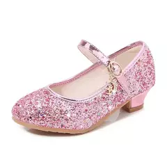 Sapato de salto alto de cristal infantil, sandálias de cristal, fivela, princesa sapato de dança, desempenho estudantil, couro, meninas, moda - comprar online