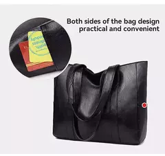 Sacola de grande capacidade feminina, bolsa de ombro vegana, bolsa casual para deslocamento, vintage, retrô