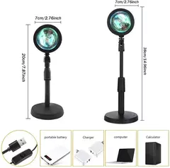 LED USB Sunset Lamp, Nightlights, Projetor, Birthday Party, Mood Lights, Quarto, Sala de estar, Fotografia de parede na internet
