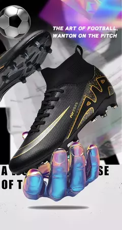 Botas de campo de futebol profissional para homens, grampos antiderrapantes, sapatos de treinamento de grama interna para crianças, sociedade original