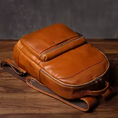 ROOG-Mochila de Couro Real para Homens e Mulheres, Mochila Escolar, Weekend Travel Bag, Sacos de Computador 16 "Laptop, Alta Qualidade na internet