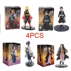 Anime demônio slayer figura kamado tanjirou nezuko figuras de ação pvc modelo brinquedos zenitsu estatueta inosuke kimetsu não yaiba figura - comprar online