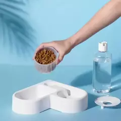 Bebendo automático amor pet tigela à prova de umidade gato tigela bacia do cão dupla utilização multi-funcional beber e alimentação - Wolf Magazine