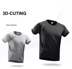 Imagem do CHRLCK-Camiseta masculina de corrida, seda gelo, top fino, secagem rápida, mang