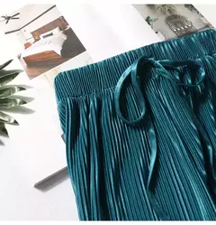 Calça casual de cintura alta feminina, fundo de sino emagrecedor, cor sólida, seda do gelo, faixa elástica na cintura, novo estilo, verão, por atacado - Wolf Magazine