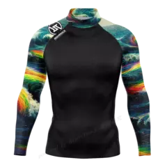 Camisas de manga comprida masculina, tecido Lycra, proteção UV, Rashguard, pro