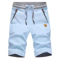Corredores de algodão respirável masculino, calções casuais de verão, calções novos, sweatshorts masculinos, cintura elástica, calças na altura do joelho, calças quentes - loja online