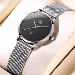 OLEVS-Relógio de quartzo impermeável de aço inoxidável feminino, original, simples, elegante, luxo, moda - comprar online