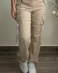 Calça cargosa com cordão longo feminina, calça algemada com cordão, moda casual diária, design versátil de bolso de rua, Primavera, 2022 - Wolf Magazine