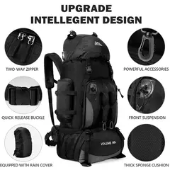 Impermeável Caminhadas e Camping Mochila, Sacos Esportivos ao Ar Livre, Trekking Bag, Mochila de Grande Capacidade, Equipamento de Viagem, 90L - comprar online