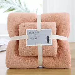 2 pcs/Set Luxo Super Large Toalha Alta Absorvente Soft Coral Fleece Toalha de Banho e Toalhas Rosto Conjunto para Adultos 70x140cm 35x75cm - Wolf Magazine