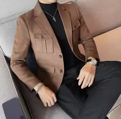 Blazers masculinos de peito único, ternos cinza, casacos grandes, tamanho grande, moda de alta qualidade, novo em 2020 - Wolf Magazine