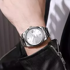 CHRONOS-Relógio de pulso masculino quartzo em aço inoxidável, impermeável, data luminosa, luxo, relógio masculino, Top Brand - Wolf Magazine