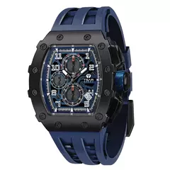 Tsar bomba tonneau relógios masculinos cristal de safira relógio de pulso vermelho à prova dwaterproof água cronógrafo data luxo presente natal para homem na internet