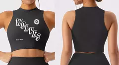 Camisa de barriga sem mangas para mulheres, blusa curta, colete fino, sutiã elástico de ginástica, ioga feminina e corrida, moda feminina escura, esporte, 2024 - Wolf Magazine