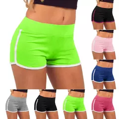 Mulheres de cintura média slim fit calças curtas elásticas altas, shorts apertados femininos para senhoras, corrida, elástico - Wolf Magazine