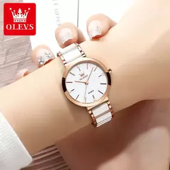 OLEVS-Relógio De Pulso De Quartzo De Ouro Rosa Das Mulheres, Senhoras Relógios, Relógio De Pulseira De Cerâmica, Moda - Wolf Magazine