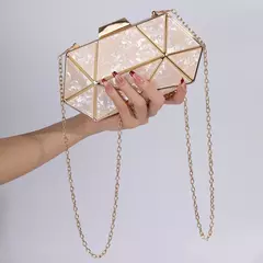 Saco De Noite De Diamante De Metal Acrílico Para Mulheres, Bolsa De Ombro De Corrente, Bolsa Crossbody, Bolsa De Designer De Luxo, Embreagem De Festa, Sacos De Jantar, Novo - comprar online