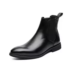 Botas de couro chelsea para homens, botas de negócios casuais de pelúcia quente, tamanho grande 48, marca designer, moda, 2024 - comprar online