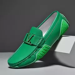 Mocassins de couro de luxo masculino, mocassins planos, sapatos para dirigir, sapatilhas masculinas, designer, alta qualidade - loja online